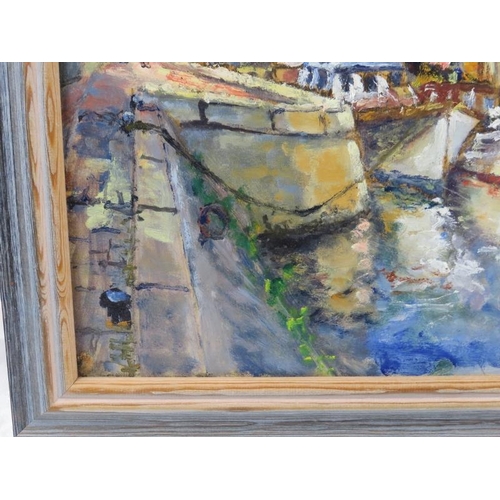 586 - Mercer (1952) - 'Harbour Scene', oil on board, signed and dated, 33cm x 41cm, framed.
Condition repo... 