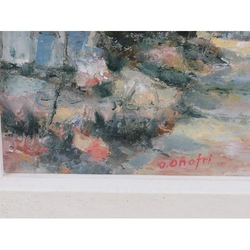 588 - O. Onofri (20th century) - 'Landscape', oil, signed, 19cm x 29cm, framed. 
Condition report: No issu... 