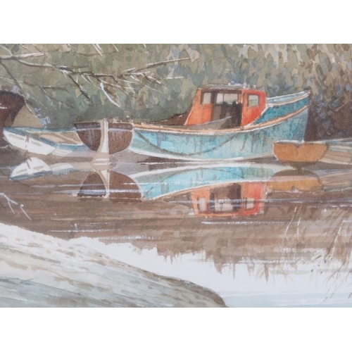 589 - Brian Giffin (1990) - 'Quiet Morning, Percuil River', watercolour, signed and dated, labels verso, 3... 