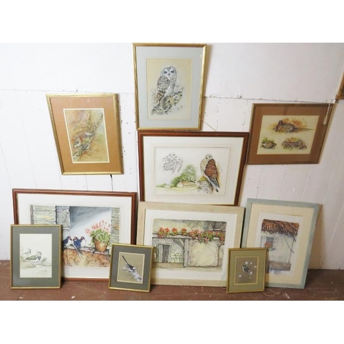 590 - Ian Bowles (Kent Wildlife Artist, 1946-2018) - A fine collection of 8 ornithological watercolours (s... 