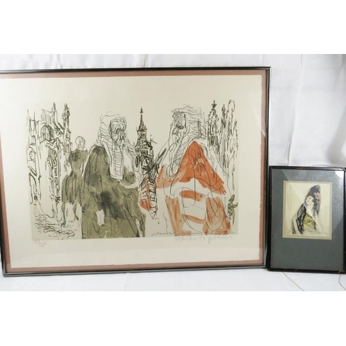 591 - Wilton Williams (fl. c.1920's) - 'Spanish Lady', mixed media, 15cm x 12.5cm, framed.
Together with a... 