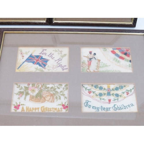 61 - A collection of World War I hand embroidered sweetheart cards. Comprising seventeen embroidered swee... 