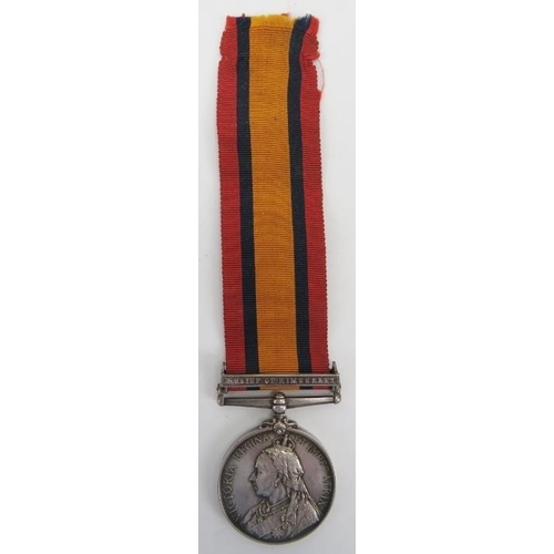 95 - Militaria: A Queen Victoria South Africa medal with Relief of Kimberly Bar. Awarded to ’4352 Pte R L... 