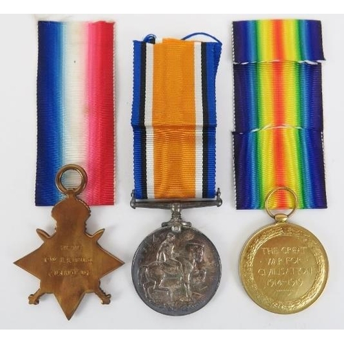 96 - Militaria: A group of three WWI British Army medals presented to Private/2nd Lieutenant R S Bruce of... 