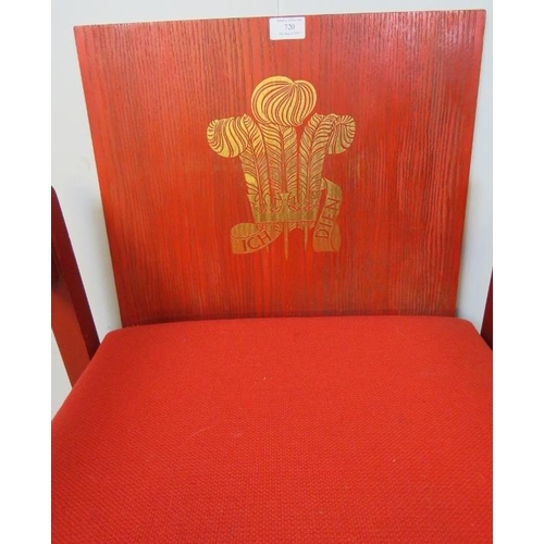 720 - A 1969 Prince Charles investiture chair, designed by Anthony Armstrong-Jones (Lord Snowdon), Carl To... 