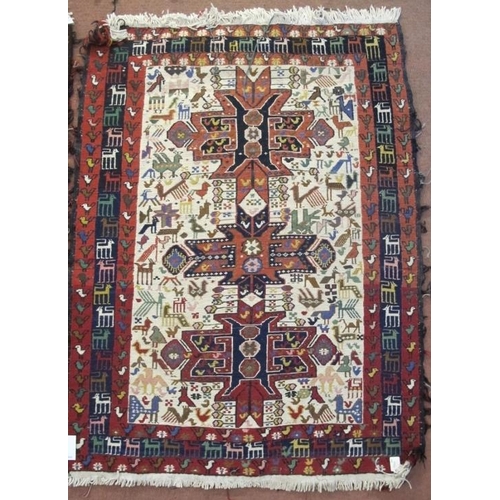 950 - A fine pair of possibly Turkish Gharajeh rugs. The Gharajehs are handwoven Persian rugs made by Turk... 