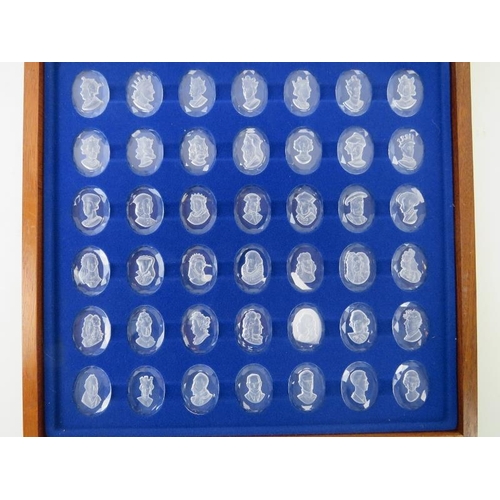 107 - A complete boxed set of ‘The Royal Crystal Cameos’ by Mark Howard Jones produced for Danbury Mint. T... 