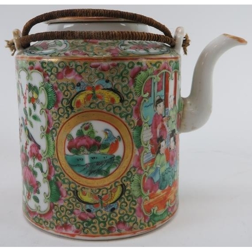 11 - Three Chinese famille rose enamel decorated porcelain teapots, 19th century. Comprising a Rose Medal... 