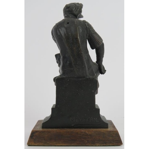 134 - A French bronzed figure of Lorenzo de Medici after Michelangelo, 19th century. Depicting the Italian... 