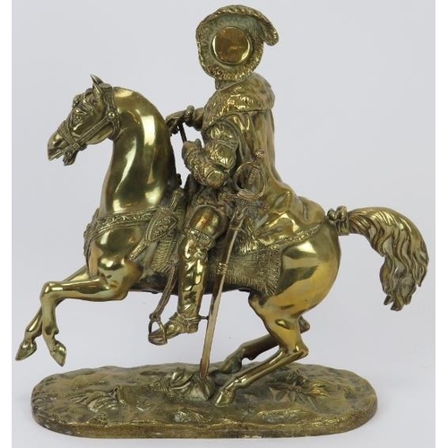 151 - A brass figure of the King Henry IV of France riding on horseback, 19th century. 26.8 cm height.
Con... 