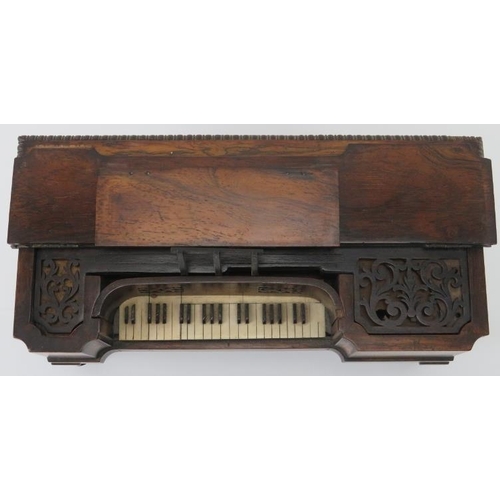 16 - A rare European miniature mechanical music model of a square grand piano, 19th century. Constructed ... 