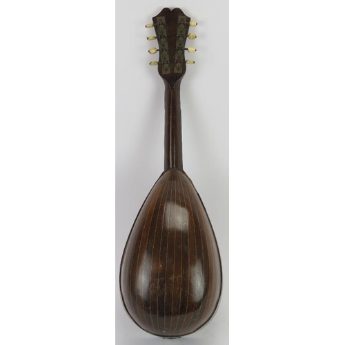 162 - A Neapolitan Stridente mandolin, late 19th/early 20th century. With a rosewood back, parquetry inlai... 