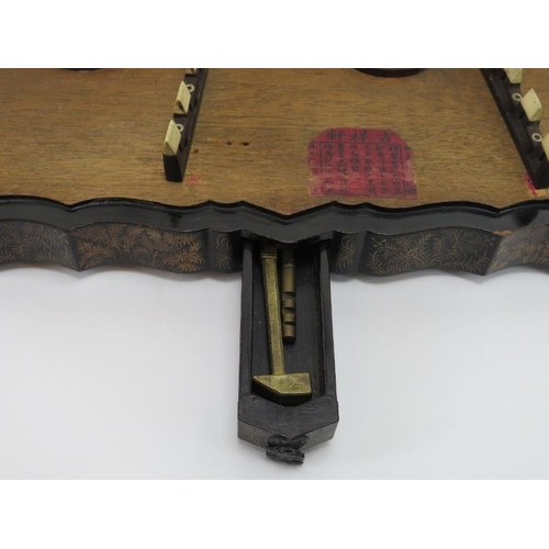 17 - A Chinese Yangqin hammered dulcimer musical instrument, late 19th/early 20th century. The exterior l... 