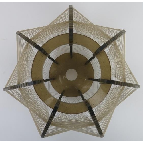 18 - A clear Lucite and nylon suspension lampshade of heptagonal form by Paul Secon (1916 - 2007) for Som... 