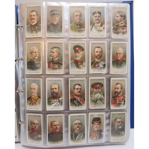 184 - A large collection of cigarette cards in two volumes, late Victorian period and later. Makers includ... 