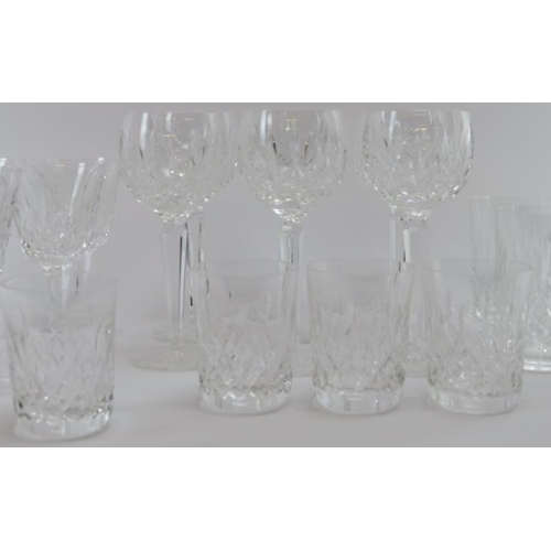 188 - A collection of Waterford clear crystal glassware, late 20th century. (31 items) Wine glasses: 18.7 ... 