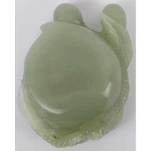 225 - A Chinese pale celadon jade brush washer cup, 20th century. Carved in the form of a simplified lotus... 