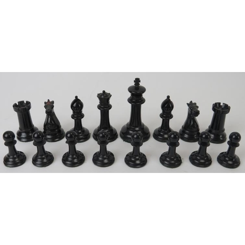 23 - A Victorian Jaques & Son of London turned ebony and boxwood weighted chess set entitled ‘The Staunto... 