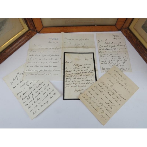 232 - Of historical cricketing interest - Edgar Willsher letters and related lithographs, 19th century. Co... 