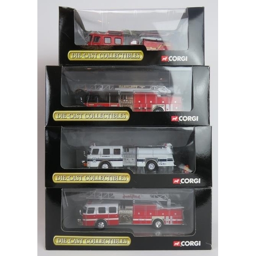 264 - A group of eight Corgi boxed model die-cast fire rescue engines. (8 items). 
Condition report: Good ... 