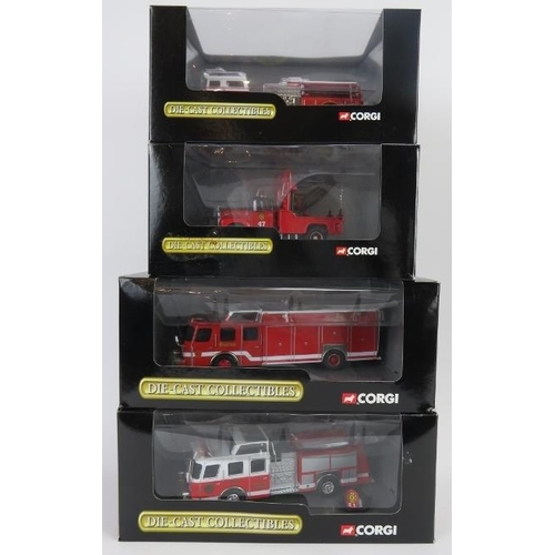 264 - A group of eight Corgi boxed model die-cast fire rescue engines. (8 items). 
Condition report: Good ... 