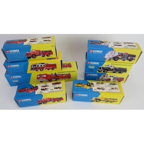 266 - A group of eight Corgi Classics boxed die-cast model fire rescue engines. (7 items).
Condition repor... 