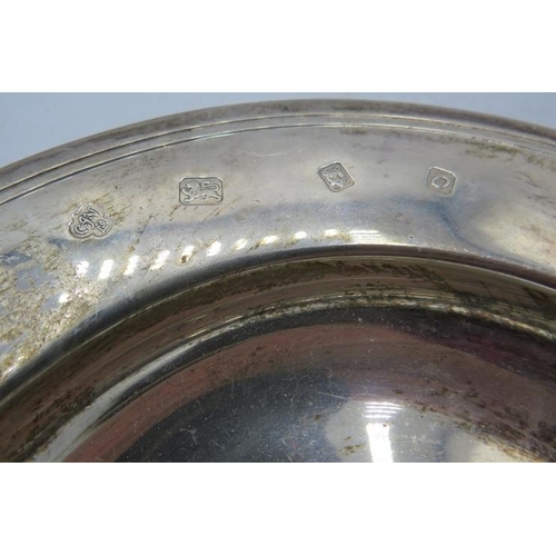 429 - A modern silver Armada dish embossed with centre galleon, London 1969. Approx 7