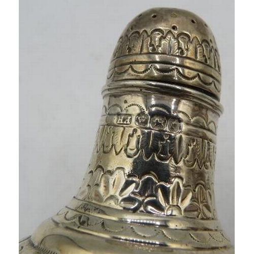 431 - A pair of silver embossed half fluting pepper pots. Approx weight 3.4 troy oz/106 grams.
Condition r... 