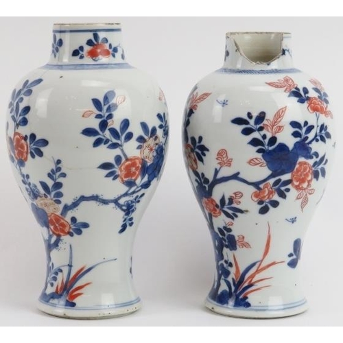 48 - Two Chinese Imari decorated and gilt highlighted porcelain vases, 19th century. The matched pair of ... 