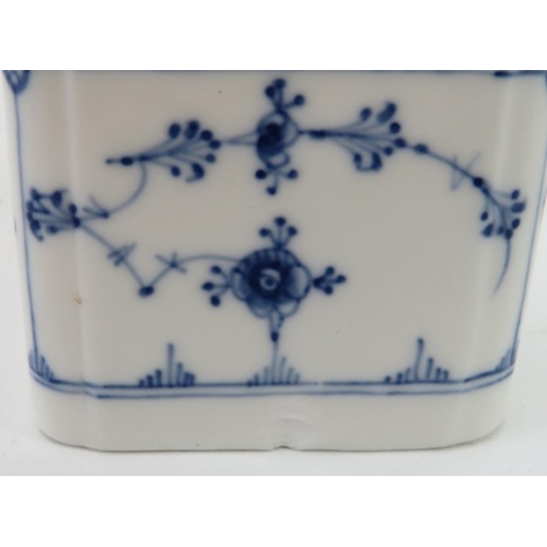 5 - A Royal Copenhagen blue and white porcelain inkstand, late 19th century. Comprising a tray with two ... 