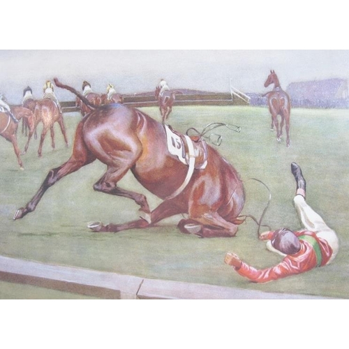 508 - Cecil Aldin (British, 1870 - 1935) - 'The Grand National - The Canal Turn', pencil signed colour pri... 