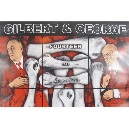 525 - Gilbert & George (b. 1943 & 1942) - 'Corpsing Pictures', signed poster, White Cube Mason's Yard, 84c... 