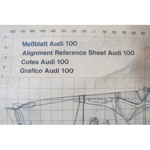 533 - A vintage Audi 100 mechanical poster, printed in Germany approx 61cm x 79cm.
Condition report: Some ... 