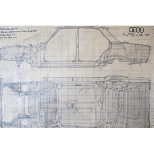 533 - A vintage Audi 100 mechanical poster, printed in Germany approx 61cm x 79cm.
Condition report: Some ... 