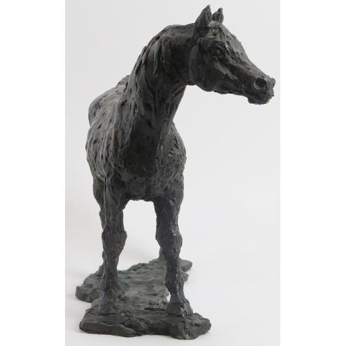 54 - A bronzed figure of a horse, late 20th century/early 21st century. Possibly by Leslie Charlotte Bene... 