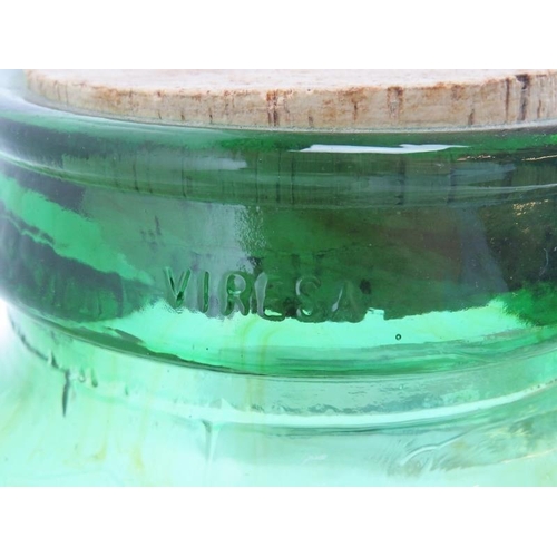 55 - Two large Viresa green glass carboys, 20th century. Also referred to as demijohns. Both marked ‘Vire... 