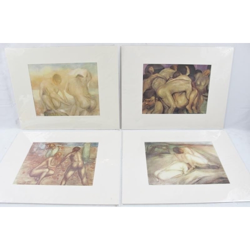 560 - After D.H. Lawrence (British, 1885 - 1930) - a series of II erotic colour prints, each depicting gro... 