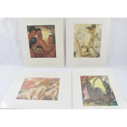 560 - After D.H. Lawrence (British, 1885 - 1930) - a series of II erotic colour prints, each depicting gro... 