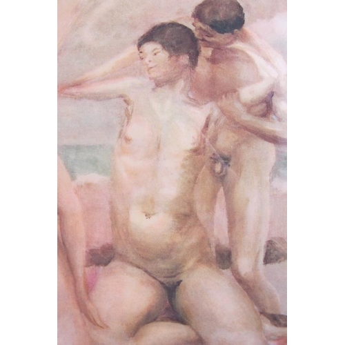 560 - After D.H. Lawrence (British, 1885 - 1930) - a series of II erotic colour prints, each depicting gro... 