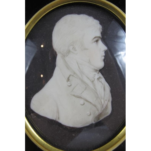 561 - Samuel Andrews (Irish, 1767-1807) - Portrait miniature watercolour en grisaille of Francis Law (1777... 