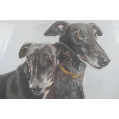 582 - K. Jays (20th century) - 'Two Hounds', pastel, signed, 48cm x 56cm, framed. 
Condition report: No is... 