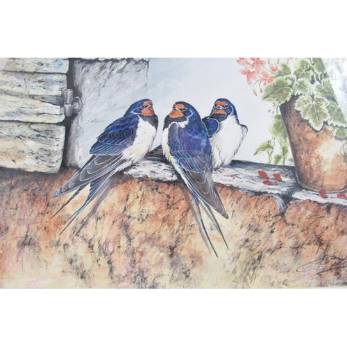 589 - Ian Bowls/Jan Bowles (20th/21st Century) - A fine collection of 8 ornithological watercolours (sizes... 