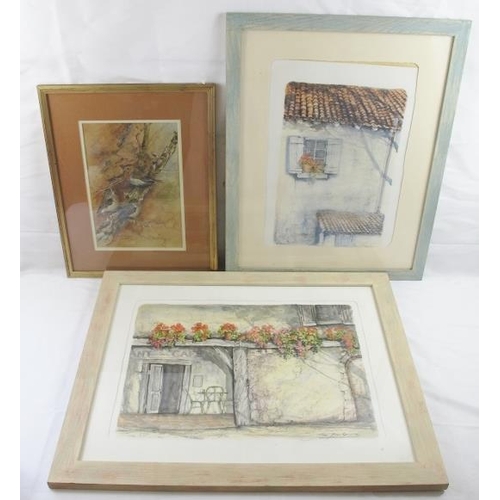 589 - Ian Bowls/Jan Bowles (20th/21st Century) - A fine collection of 8 ornithological watercolours (sizes... 