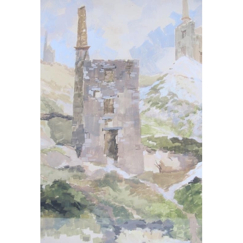 591 - Michael Lawrence Cadman RI ARCA (1920-2010) - 'Wheal Prosper Rinsey' (Cornish tin mine), watercolour... 