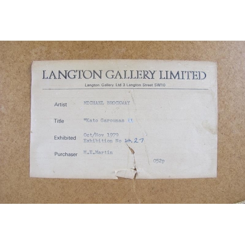 595 - Michael Brockway (b. 1919) - 'Kate Garounas', watercolour, signed, label verso for the Langton Galle... 