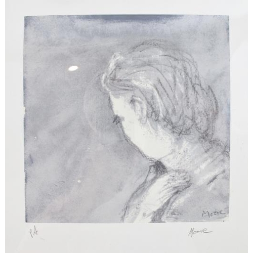 600 - Henry Moore OM CH (British, 1898-1986) - 'Head of a female', pencil signed lithograph with stamped c... 