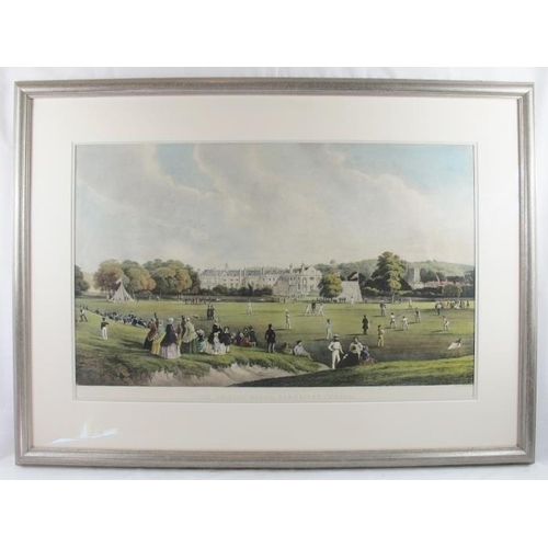 607 - 'The Cricket Match, Tonbridge School' - a 19th century coloured lithograph by W.L. Walton after a pa... 