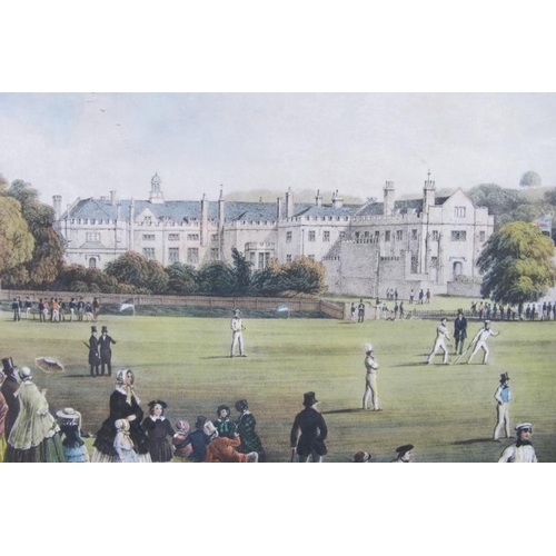 607 - 'The Cricket Match, Tonbridge School' - a 19th century coloured lithograph by W.L. Walton after a pa... 