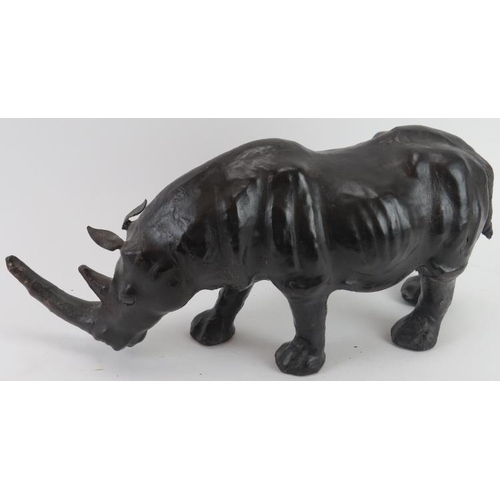 69 - A stuffed leather model of a rhino, early/mid 20th century. Possibly by Liberty’s of London. Modelle... 