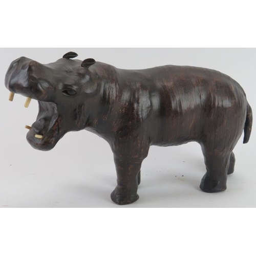 70 - A stuffed leather model of a hippopotamus, early/mid 20th century. Possibly by Liberty’s of London. ... 